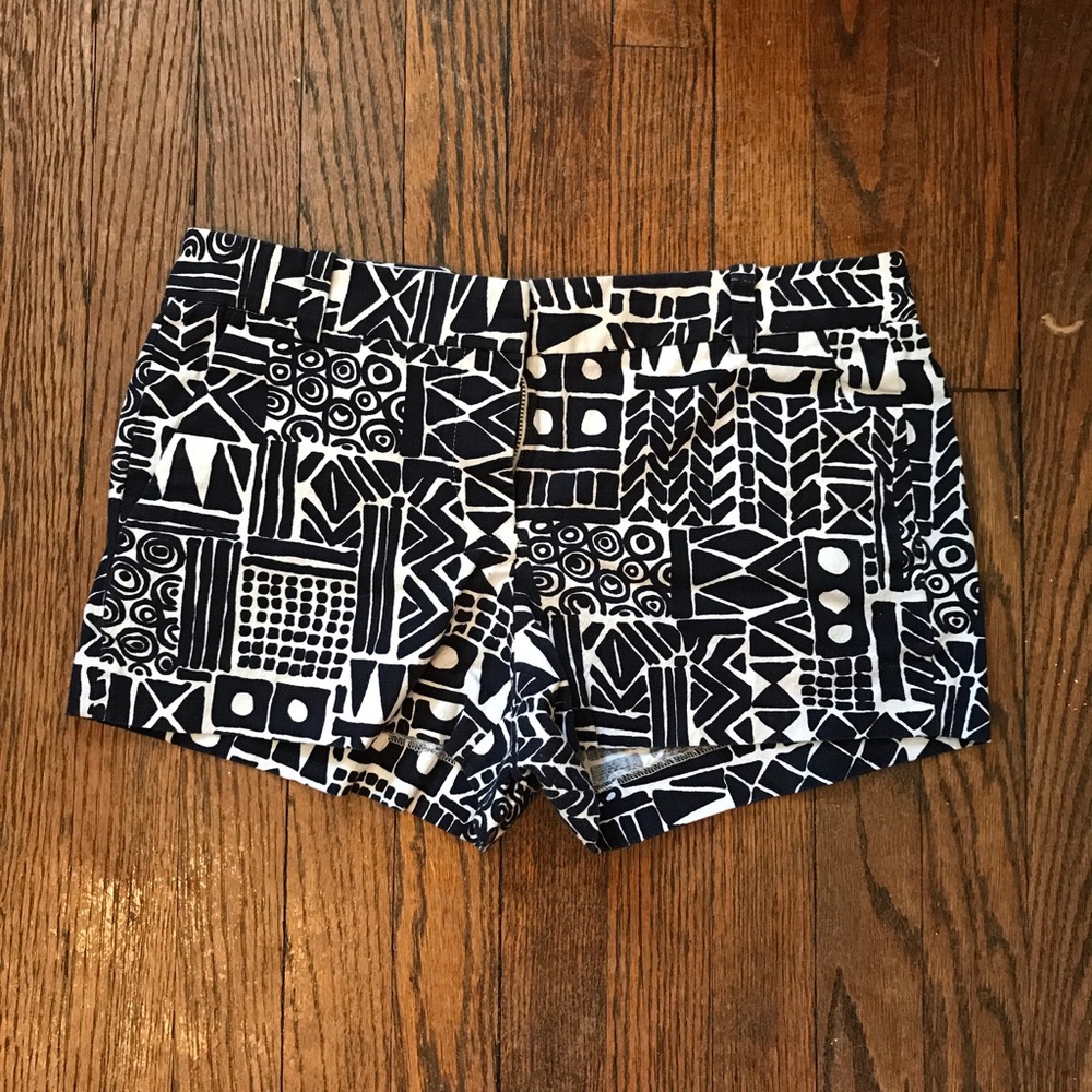 J Crew Patterned Navy Shorts